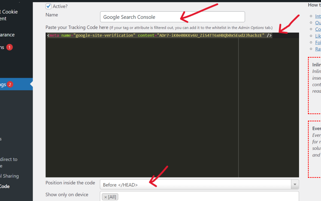 tracking code manager plugin